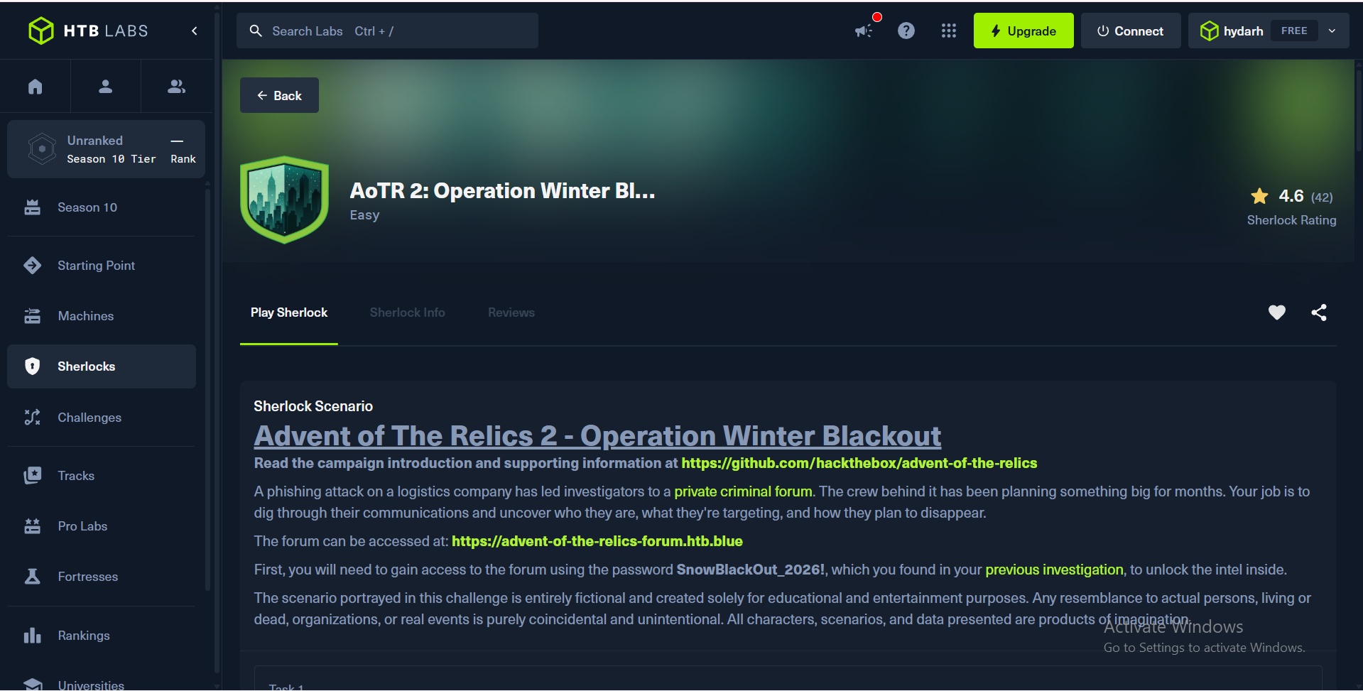 Advent of The Relics 2 - Operation Winter Blackout